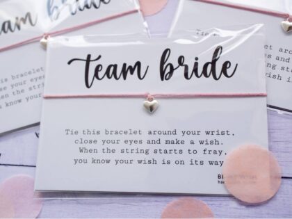 Team Bride Pink Cord Wish Bracelet