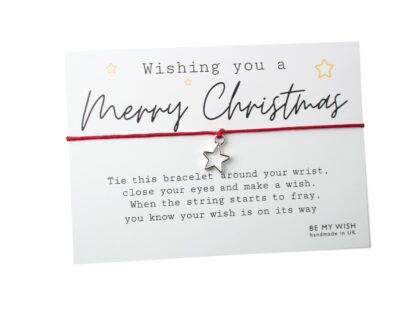 Merry Christmas Red Cord Wish Bracelet