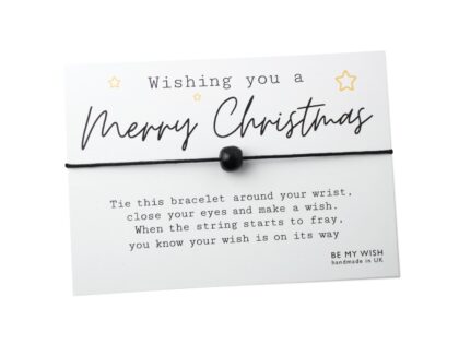 Merry Christmas Wooden Bead Wish Bracelet
