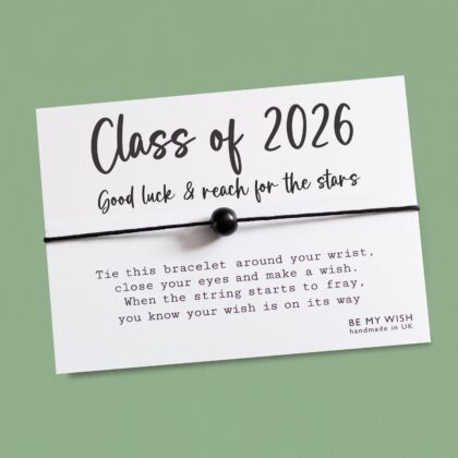 Class of 2026 Wooden Bead Wish Bracelet