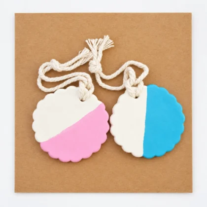 Clay Dual Christmas Tree Decorations - Pink & Blue