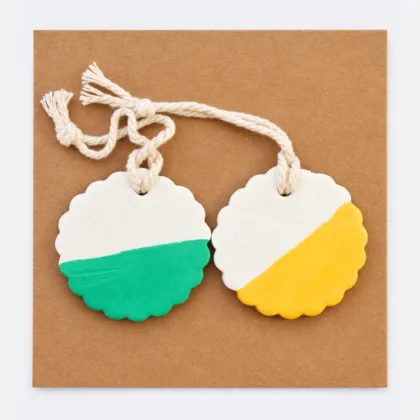 Clay Dual Christmas Tree Decorations - Green & Gold