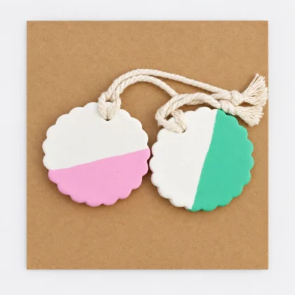 Clay Dual Christmas Tree Decorations - Pink & Green