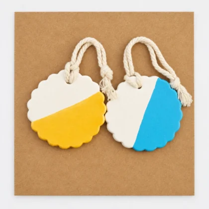 Clay Dual Christmas Tree Decorations - Blue & Gold