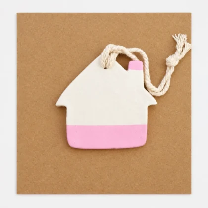 Clay House Christmas Tree Decoration Pink