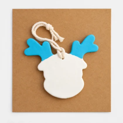 Clay Reindeer - Christmas Tree Decoration Blue