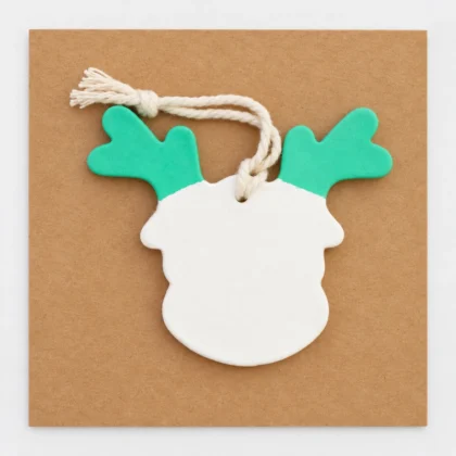 Clay Reindeer - Christmas Tree Decoration Green